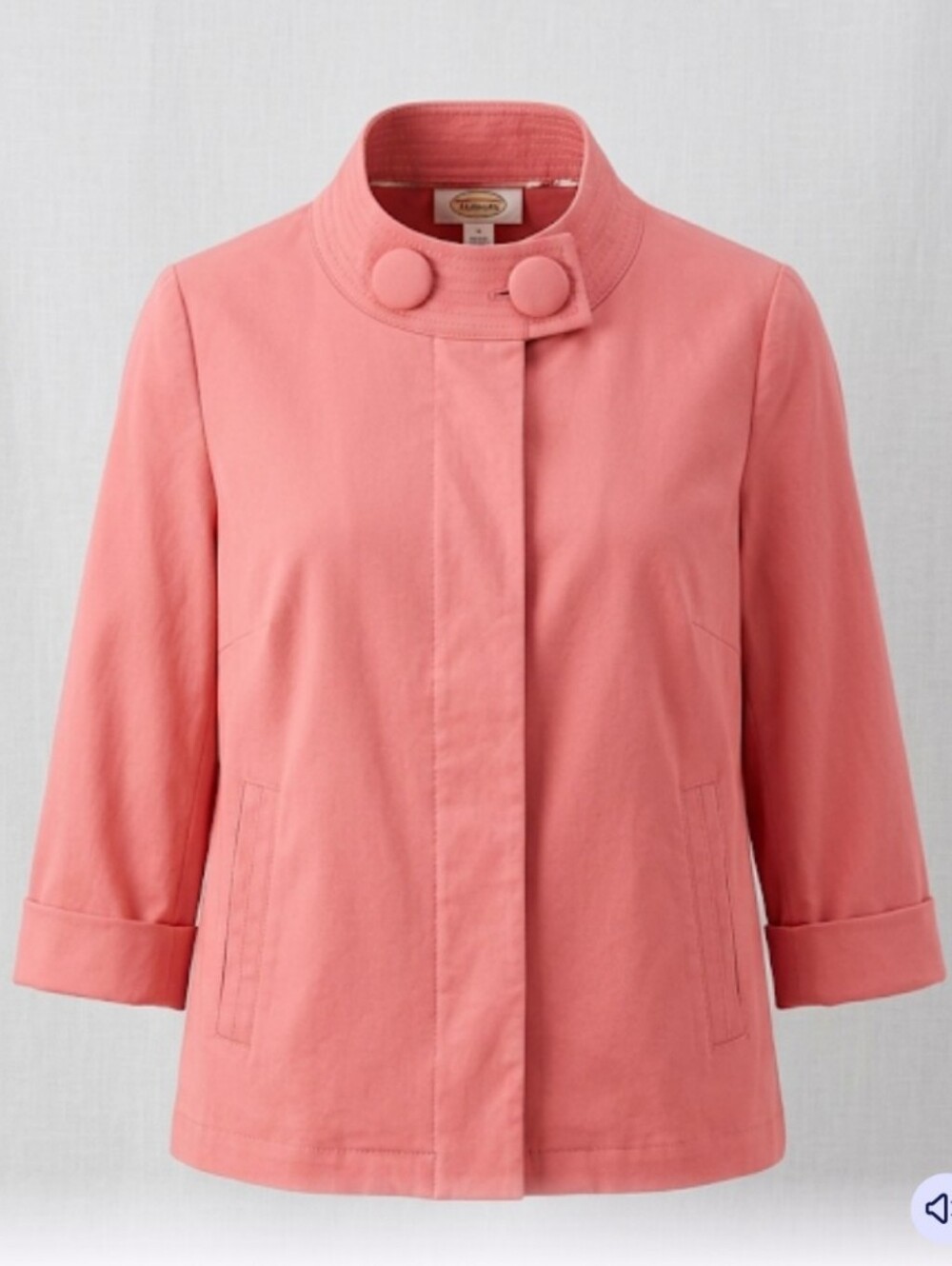 Talbots Petites Coral Pink Crop Blazer Small Petite Preppy Classic Stretch.